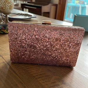 Convertible Rose Gold Glitter Clutch